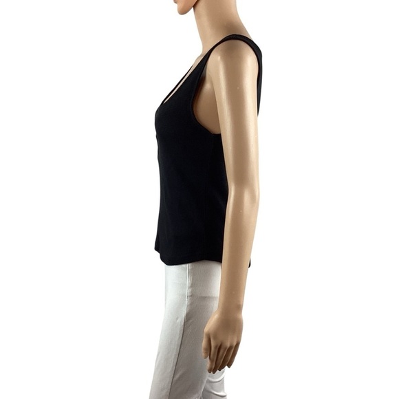 Monrow Baby Thermal Loose Henley Waffle Knit Tank Size S Black - Picture 4 of 7